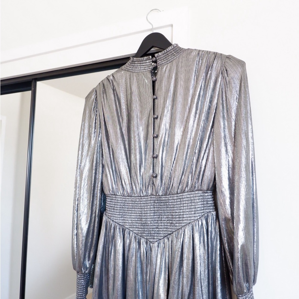 SOLD- RETROFETE Silver Mini Dress - Picture 5 of 11